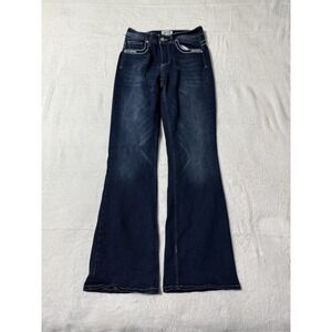 Angels Jeans Womens Size 5 Blue Denim Dark Wash Mid Rise Bootcut Flare 24x30